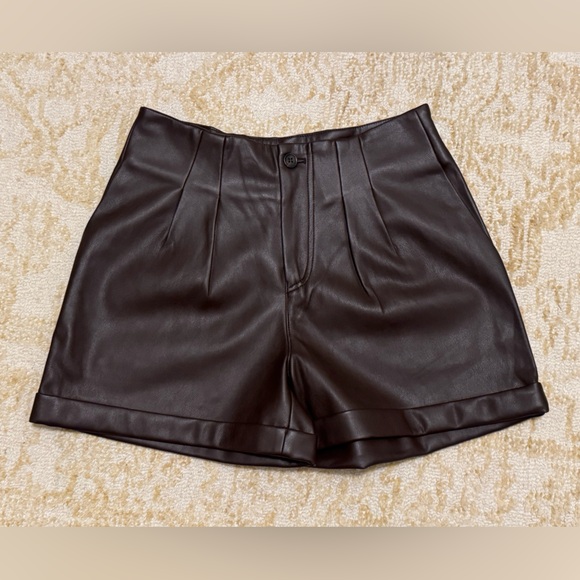 Anthropologie Leather Shorts Avec Les Filles - Picture 1 of 4